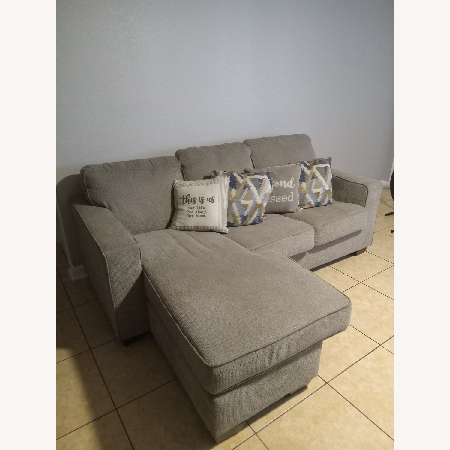 Greaves Light Gray Polyurethane 2 Piece Sectional - image-1