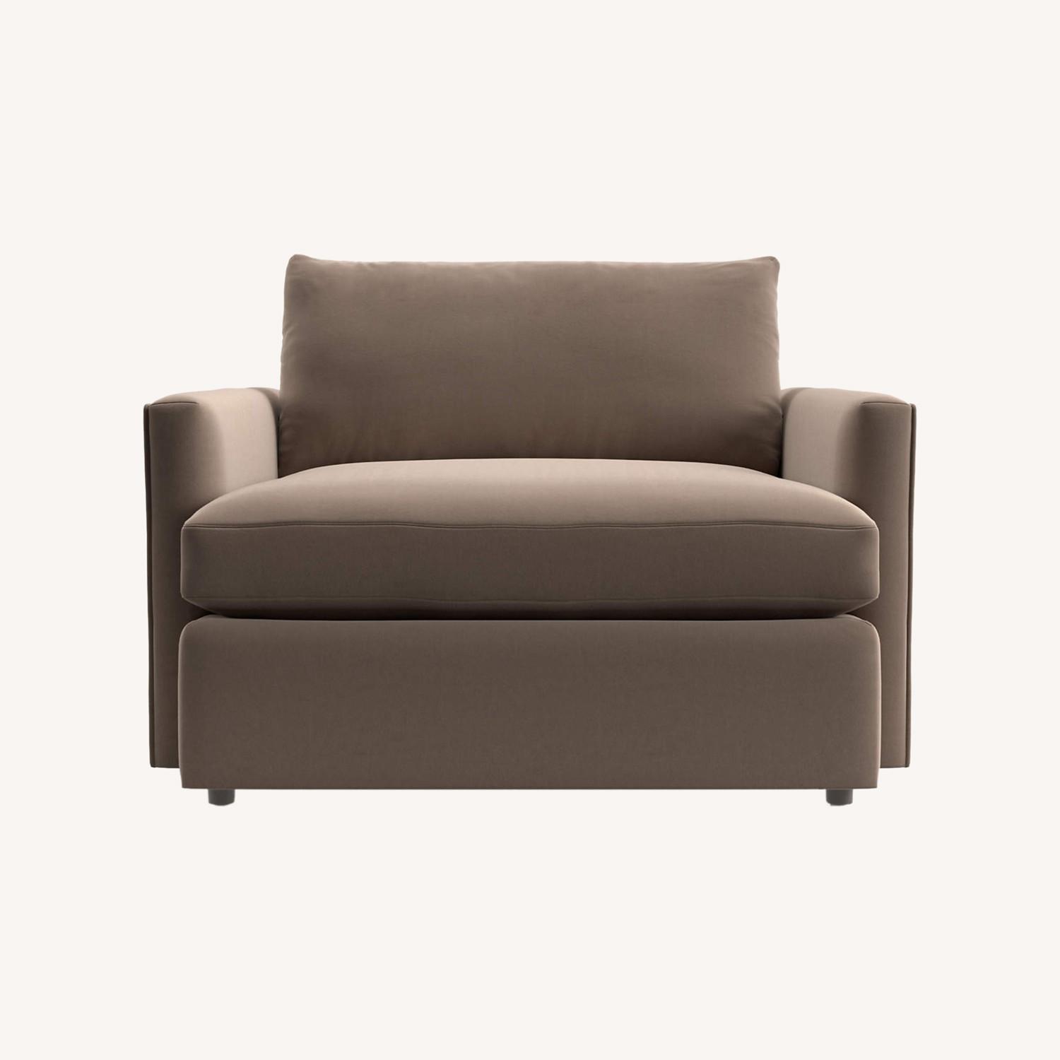 Crate & Barrel Dark Brown Chair and a Half - image-0