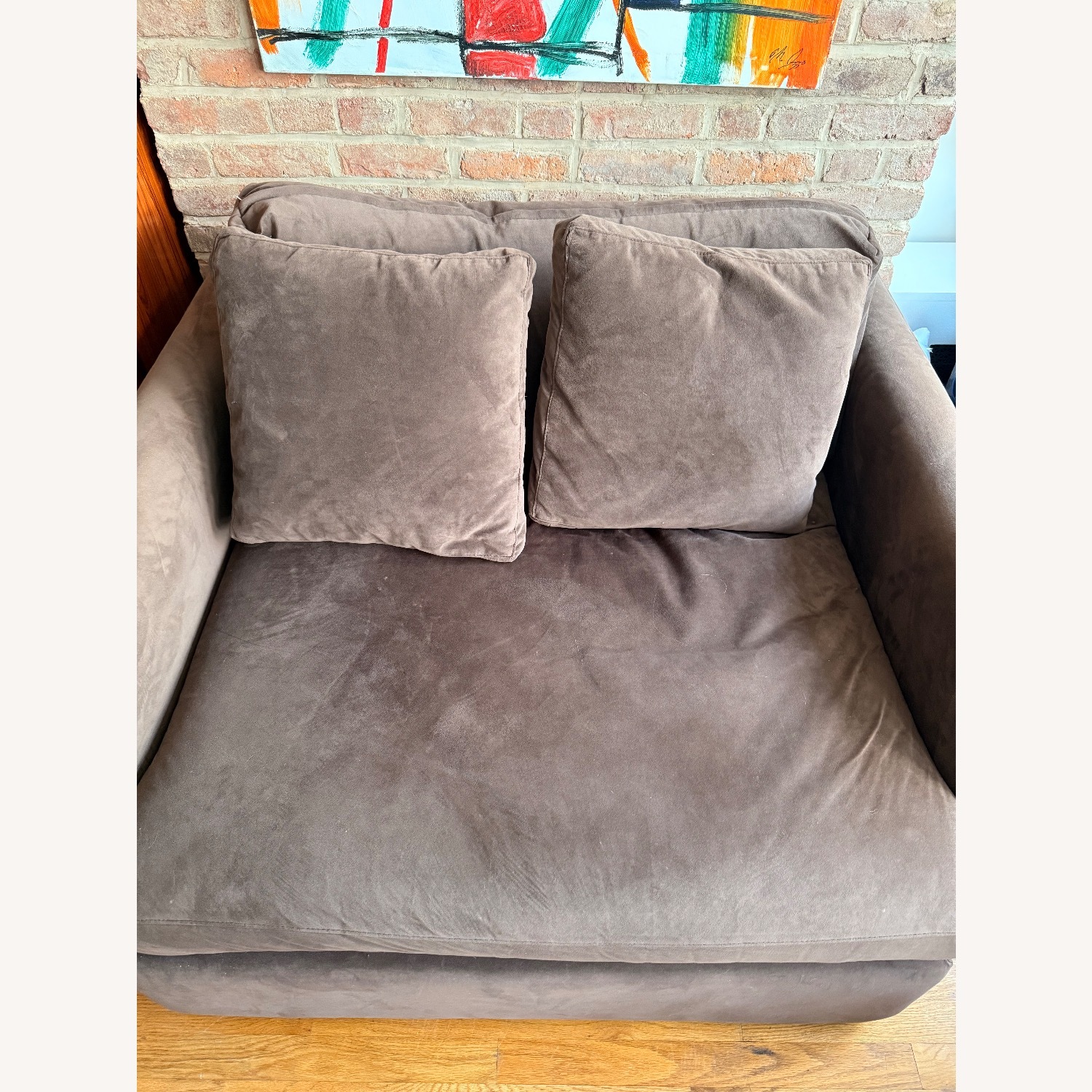 Crate & Barrel Dark Brown Chair and a Half - image-4