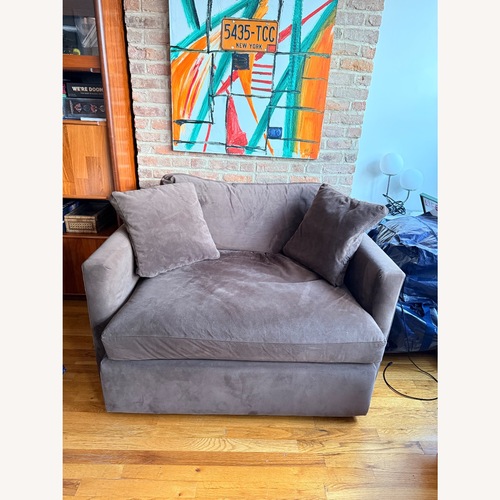 Used Crate & Barrel Dark Brown Chair and a Half for sale on AptDeco
