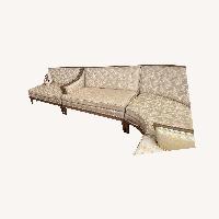 Vintage/Antique Light Brown Fabric 3+ Seater Sofa