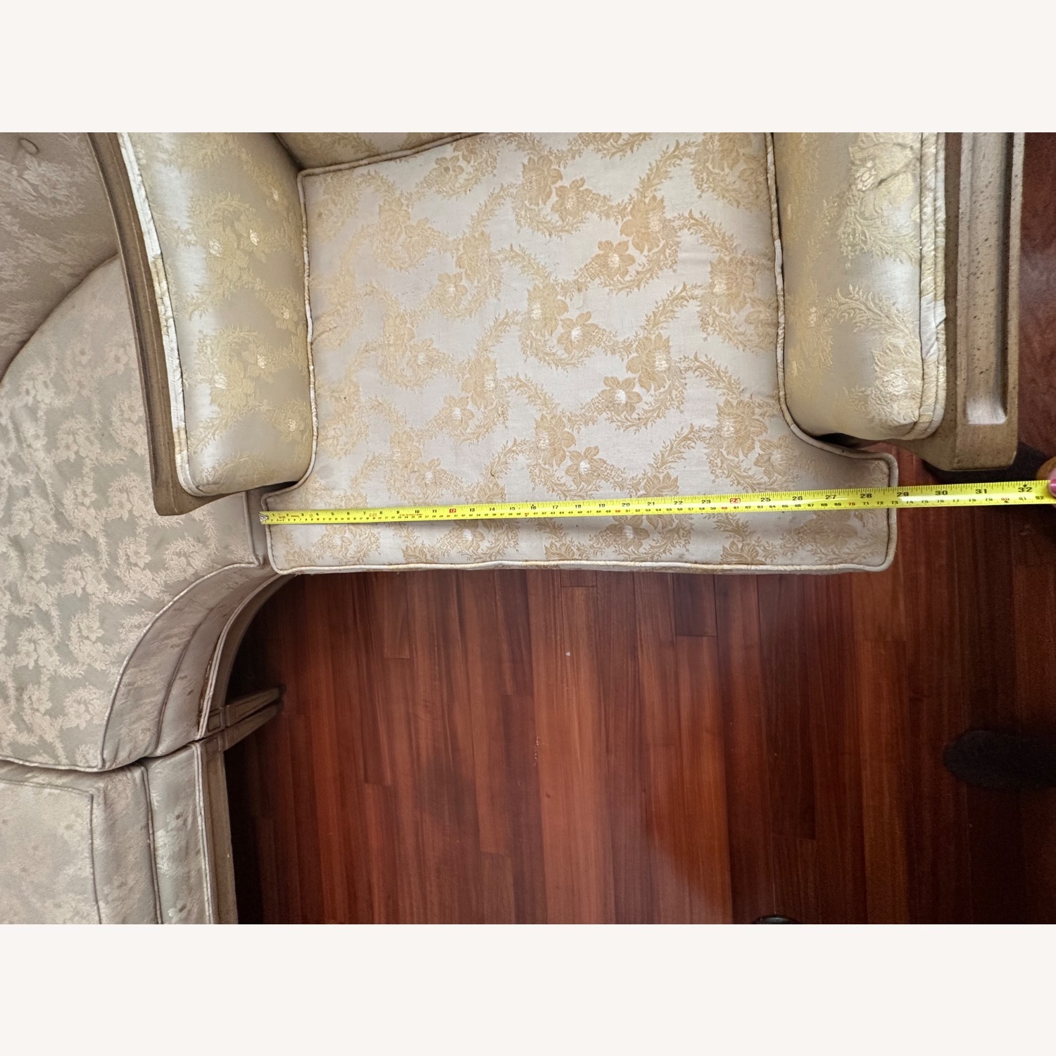 Vintage/Antique Light Brown Fabric 3+ Seater Sofa - image-5