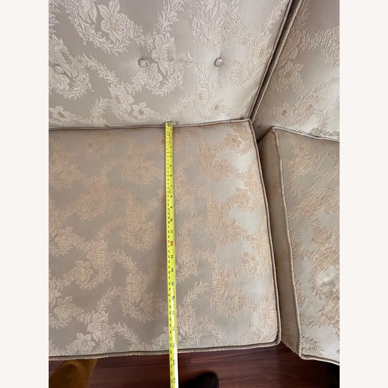 Vintage/Antique Light Brown Fabric 3+ Seater Sofa - image-6