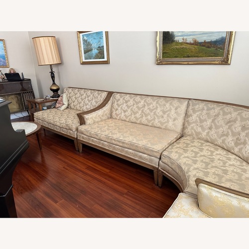 Used Vintage/Antique Light Brown Fabric 3+ Seater Sofa for sale on AptDeco