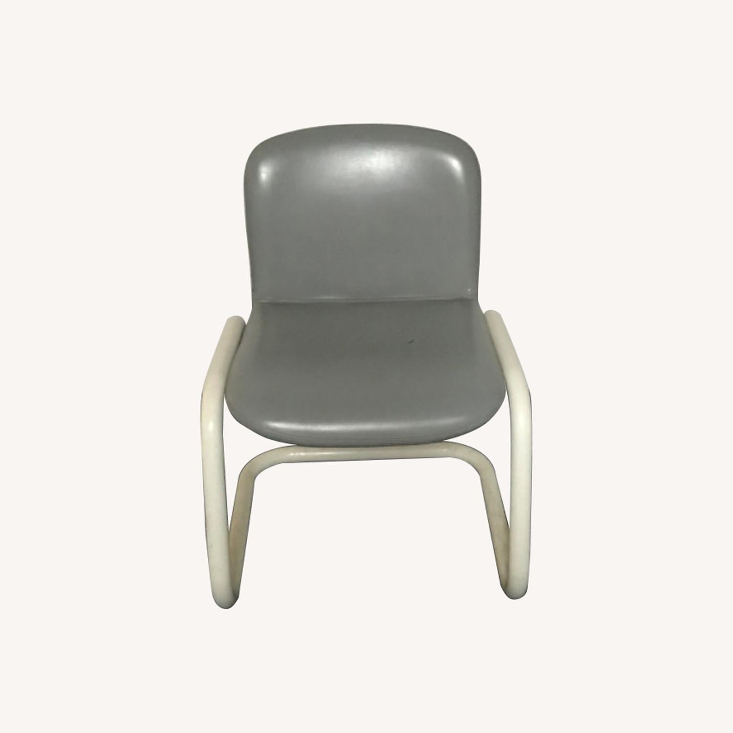 Light Gray Leather Office Chairs - image-0