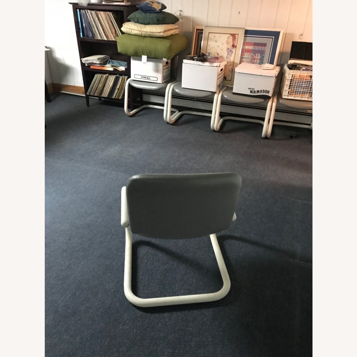 Light Gray Leather Office Chairs - image-2