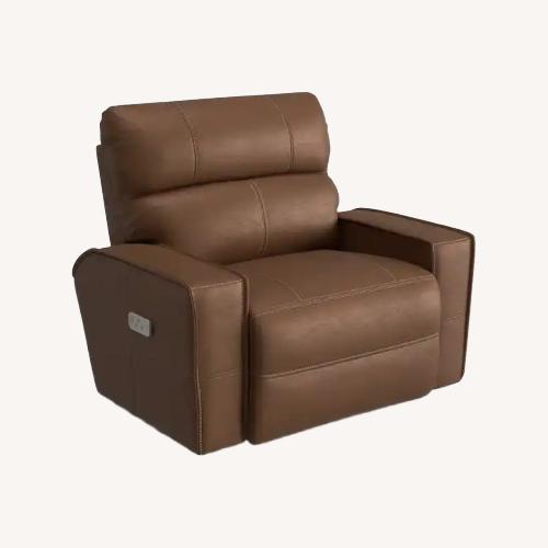 Used La-Z-Boy Maddox Light Brown Leather Recliner for sale on AptDeco