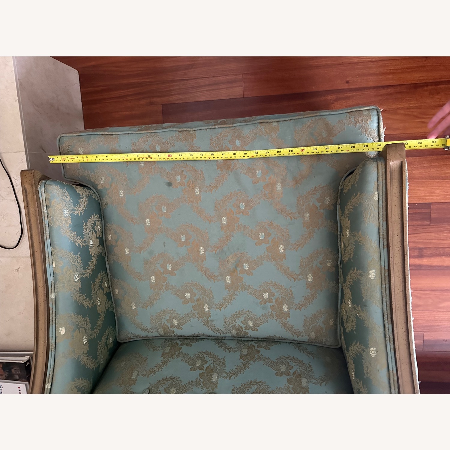 Vintage/Antique Finds Blue Fabric Accent Chair - image-3