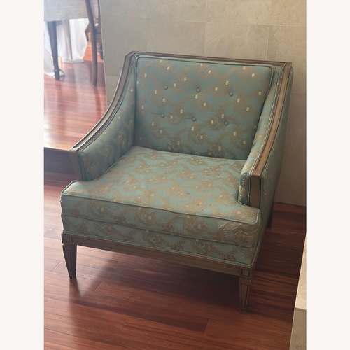 Used Vintage/Antique Finds Blue Fabric Accent Chair for sale on AptDeco