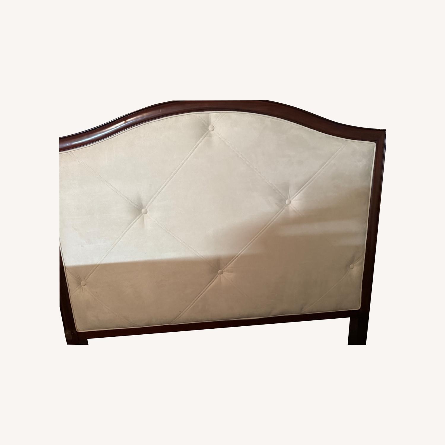 The Bombay Company Dark Brown Fabric Headboard - image-0