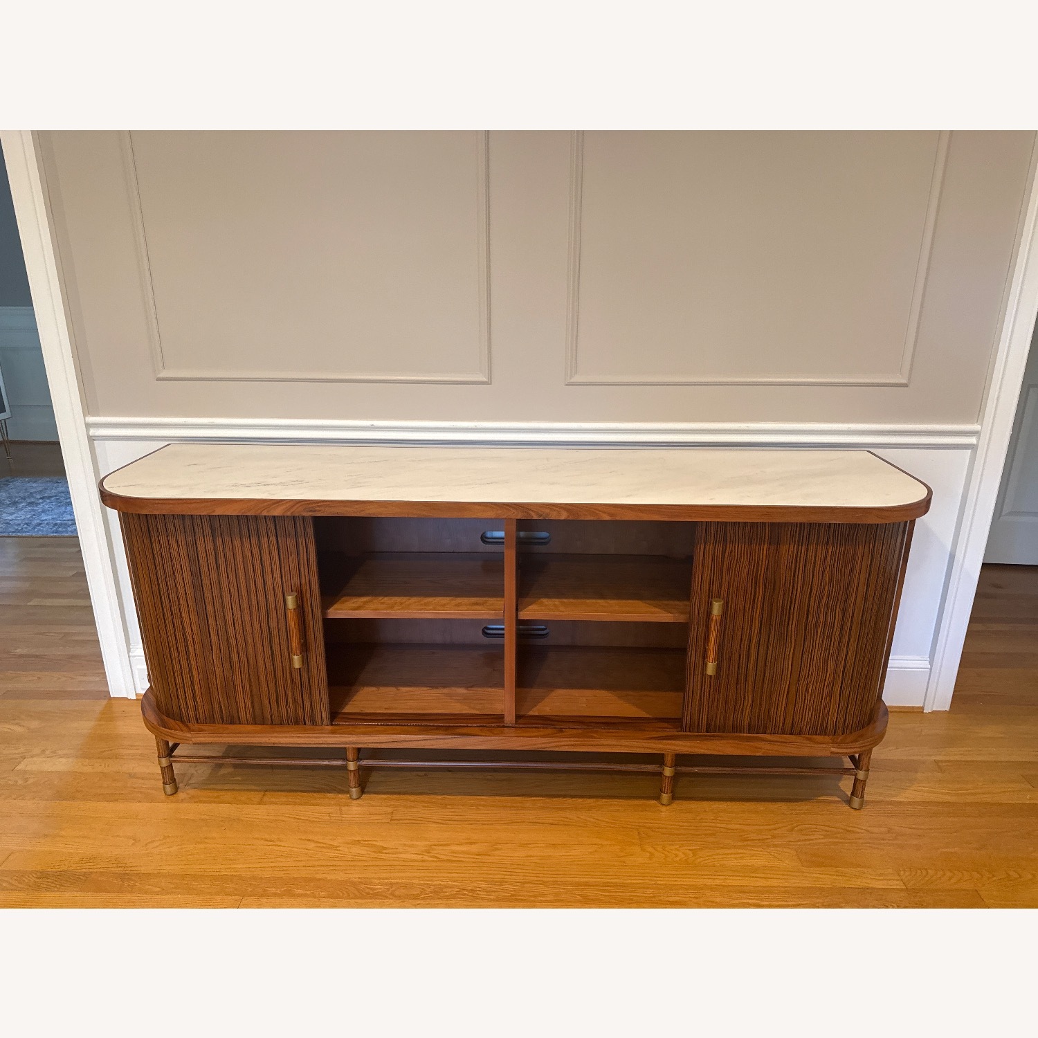 Anthropologie Delux 76” Tamboured Sideboard - image-4
