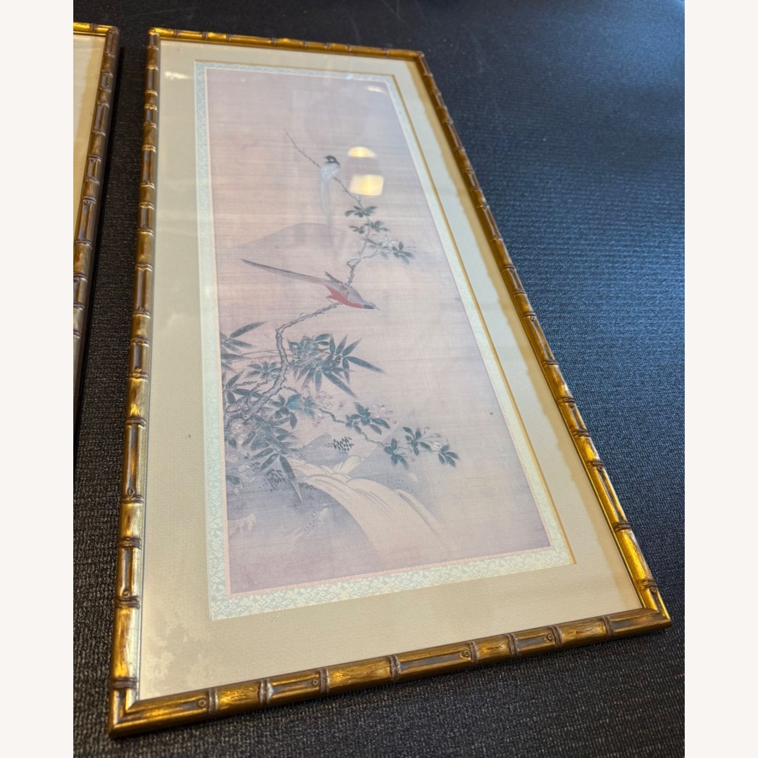 Vintage Asian Chinese Art Birds Print Duo - image-3