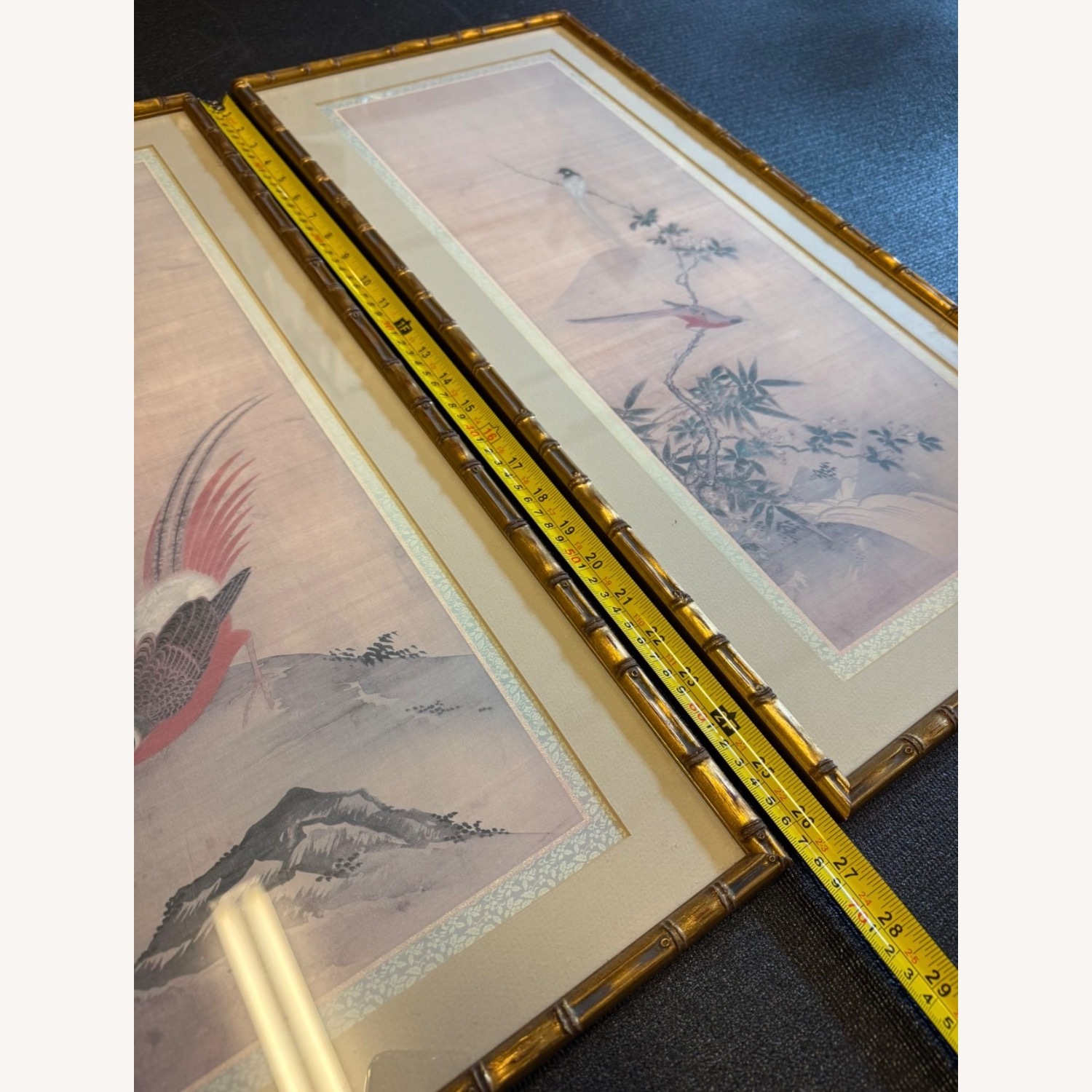 Vintage Asian Chinese Art Birds Print Duo - image-4