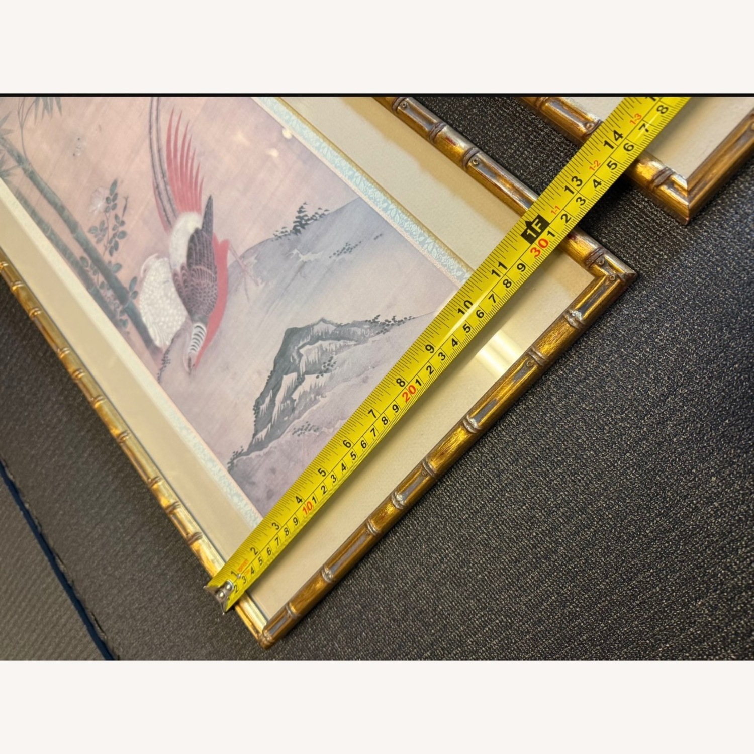Vintage Asian Chinese Art Birds Print Duo - image-5