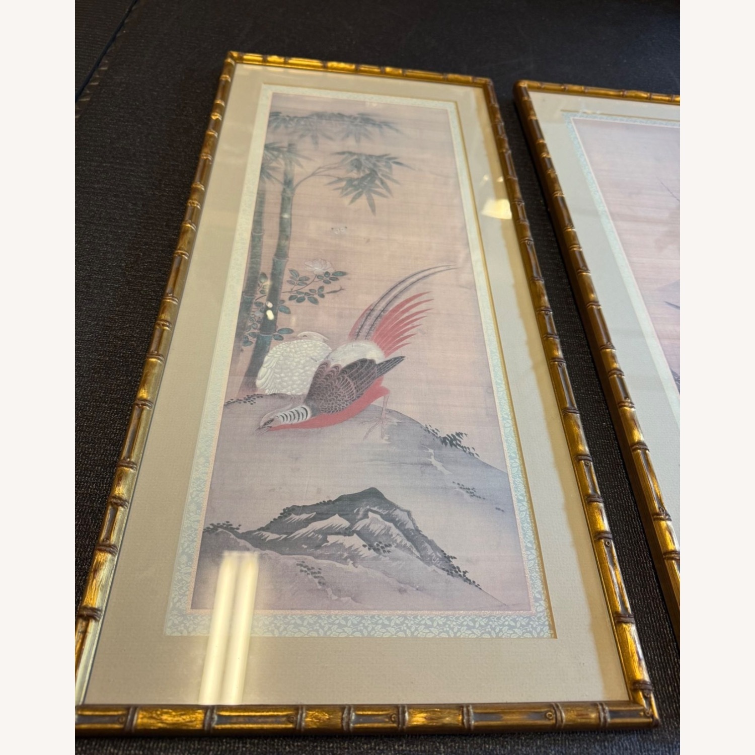 Vintage Asian Chinese Art Birds Print Duo - image-2