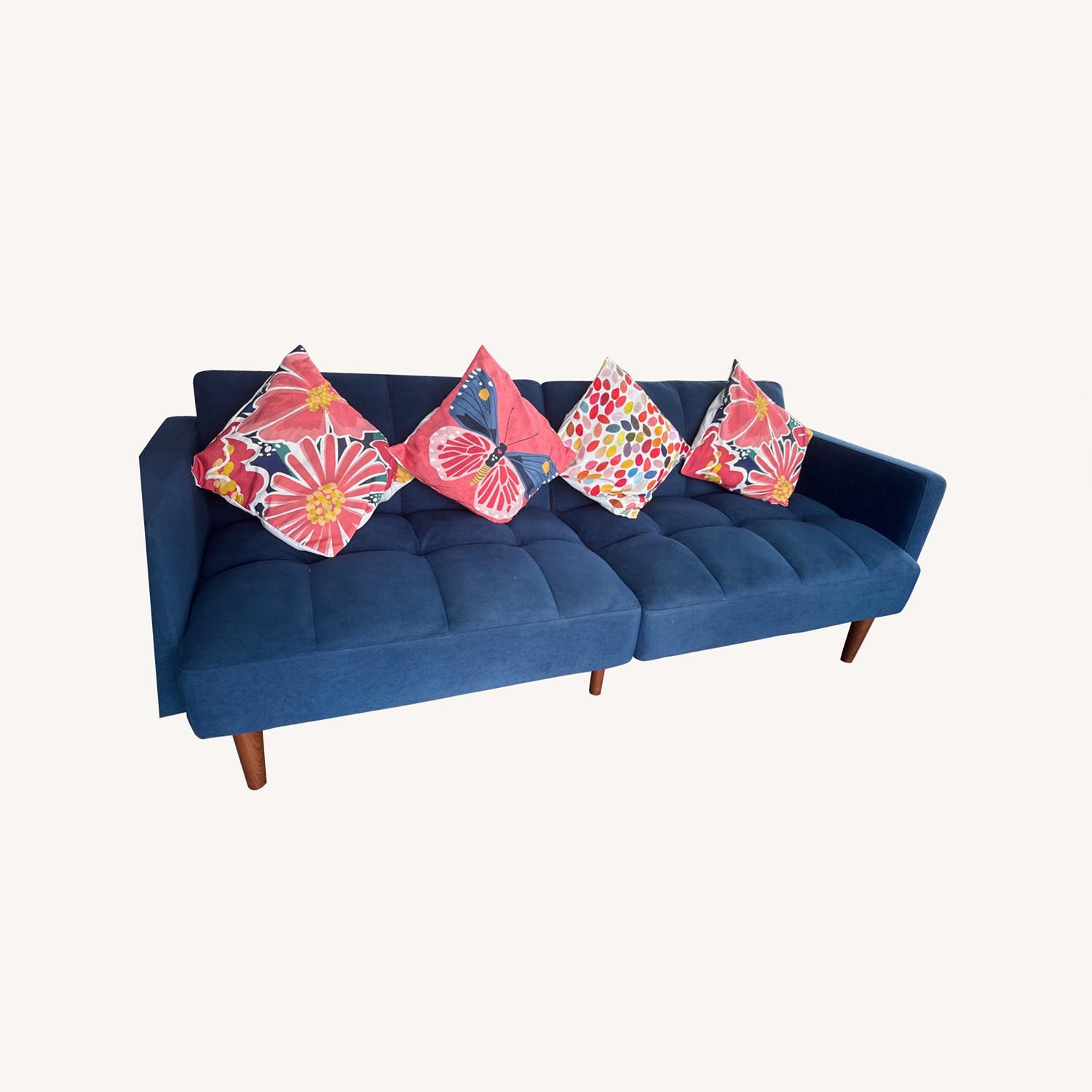 Blue Velvet Futon - image-0