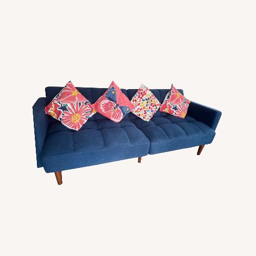 Used Blue Velvet Futon for sale on AptDeco
