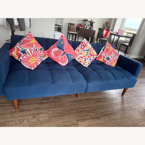 Used Blue Velvet Futon for sale on AptDeco