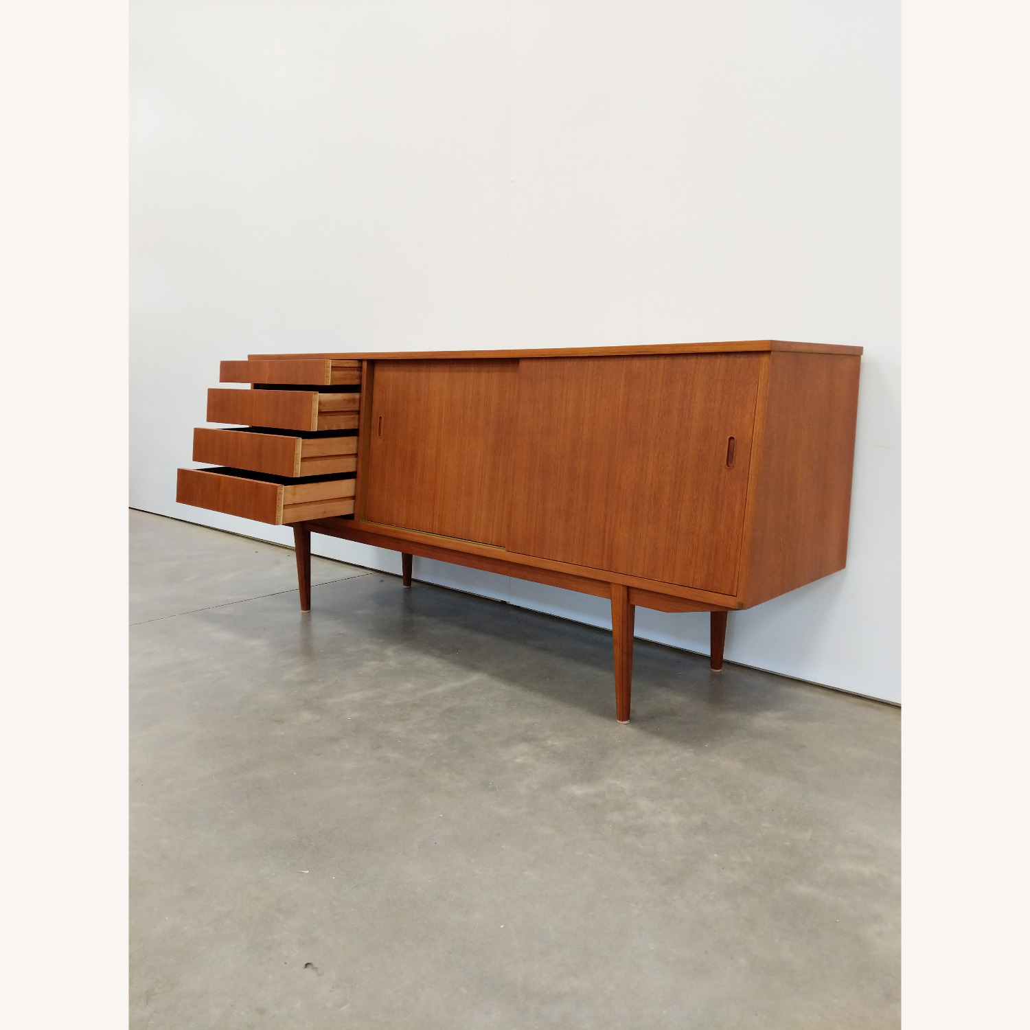 Vintage Mid Century Modern Teak Credenza - image-3