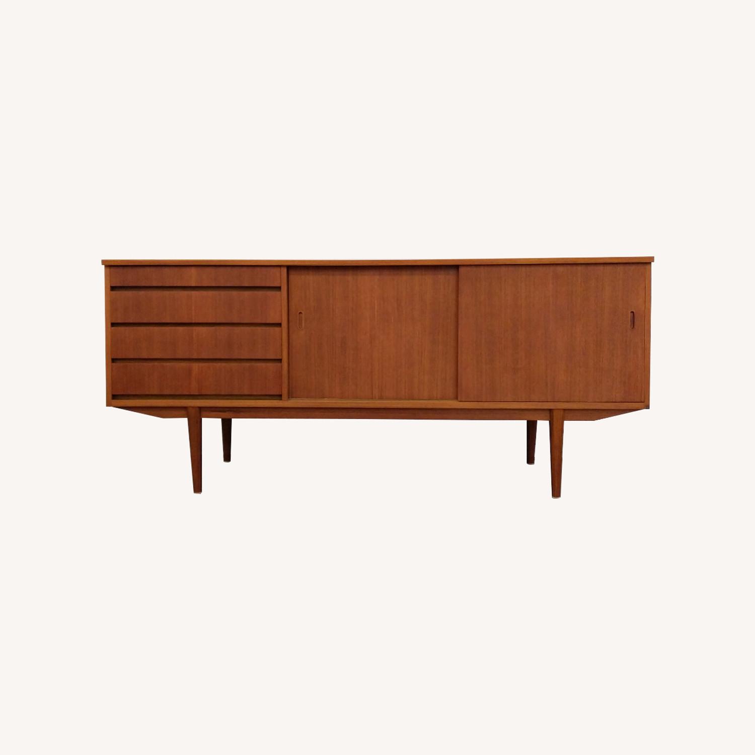 Vintage Mid Century Modern Teak Credenza - image-0