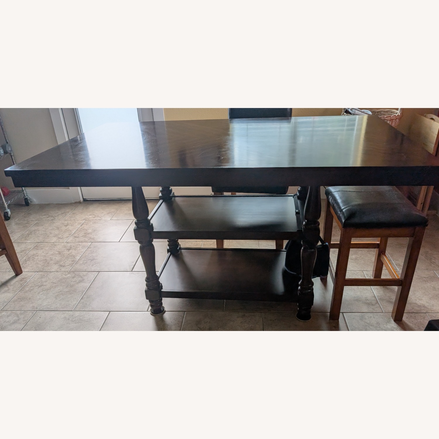 CrownMark Furniture Dark Brown Wood Dining Table - image-2