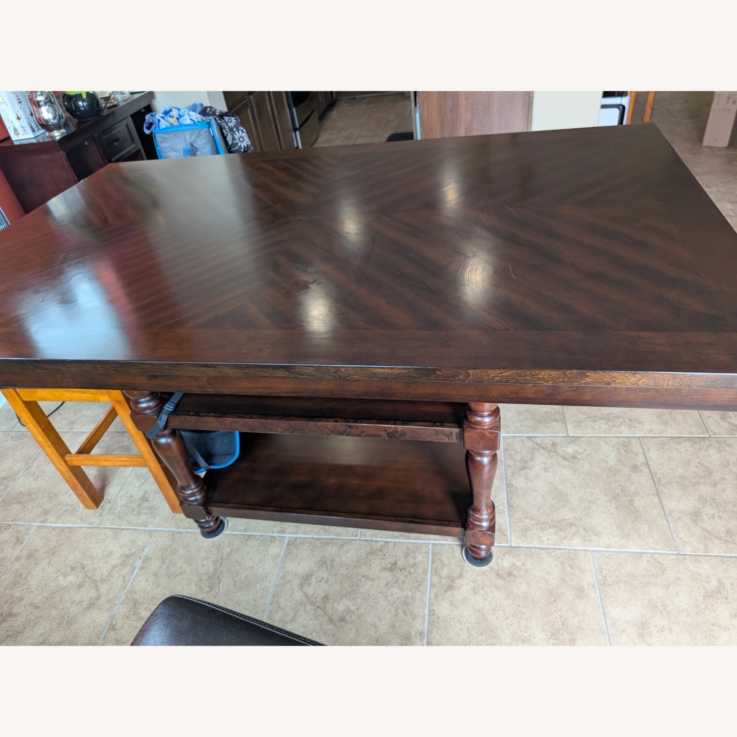 CrownMark Furniture Dark Brown Wood Dining Table - image-1