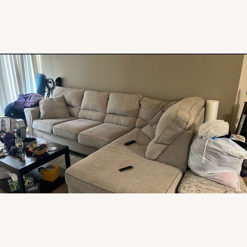 Used Bob's Furniture Calvin Beige Sectional Sofa for sale on AptDeco
