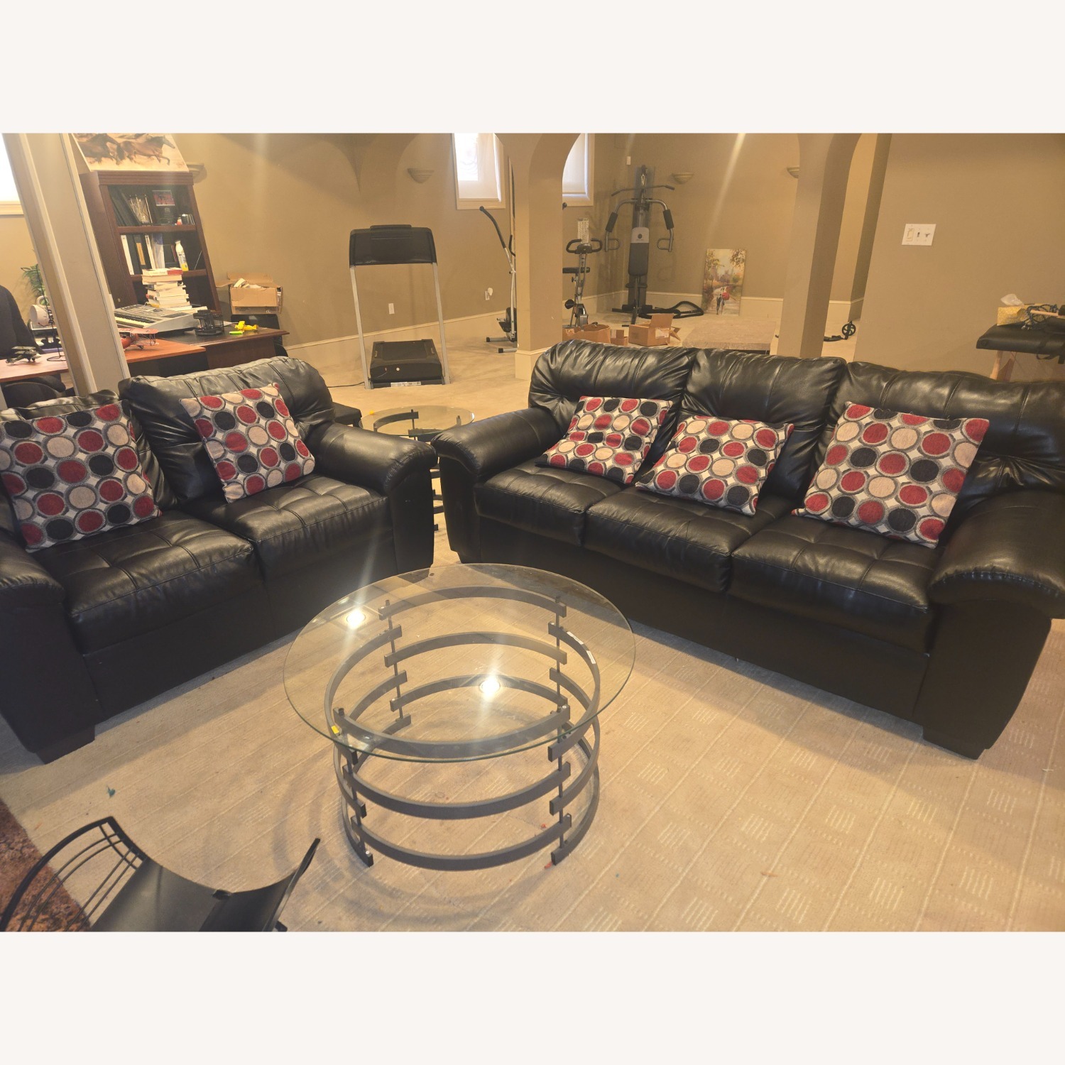 Black 2 Seater Sofa - image-3