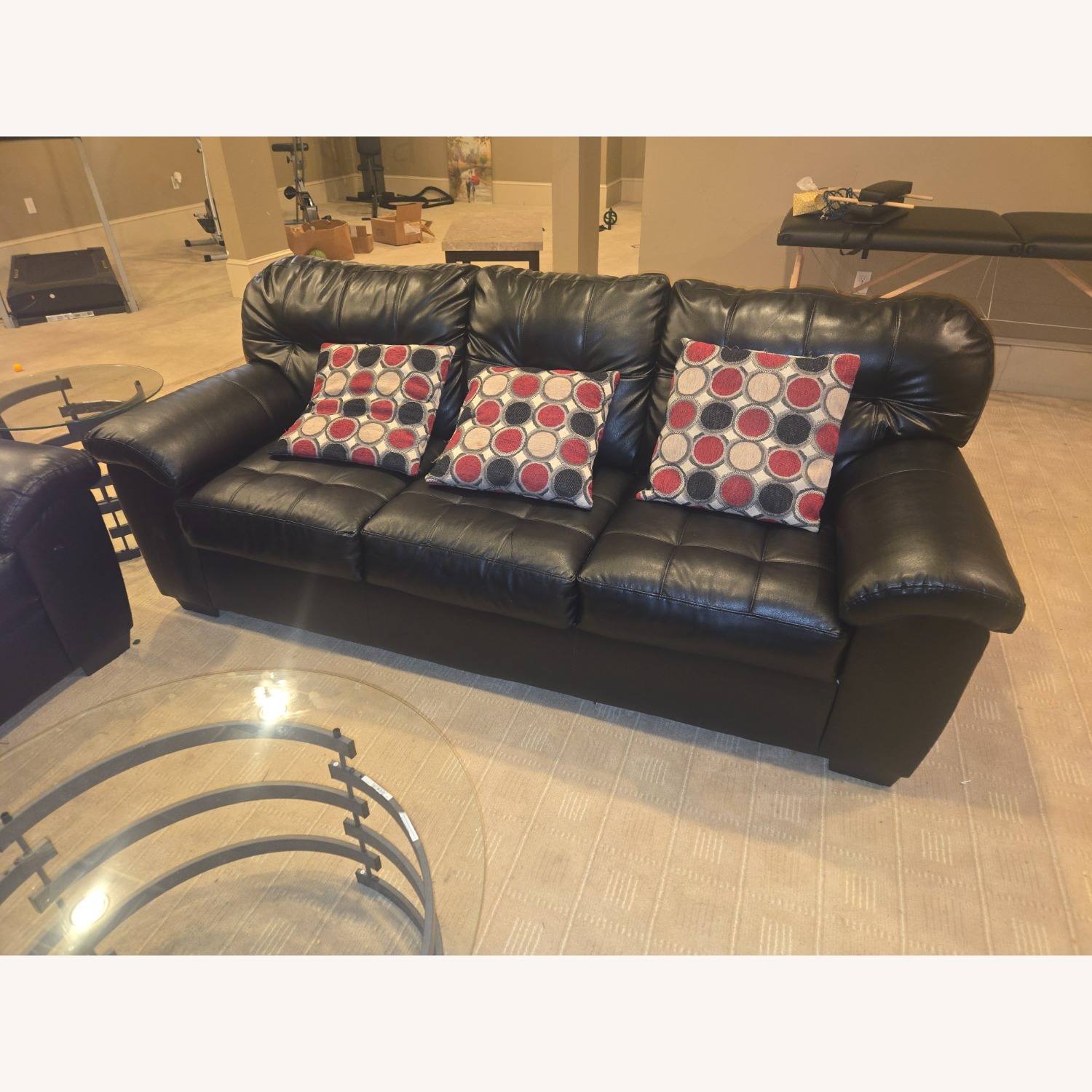 Black 2 Seater Sofa - image-2