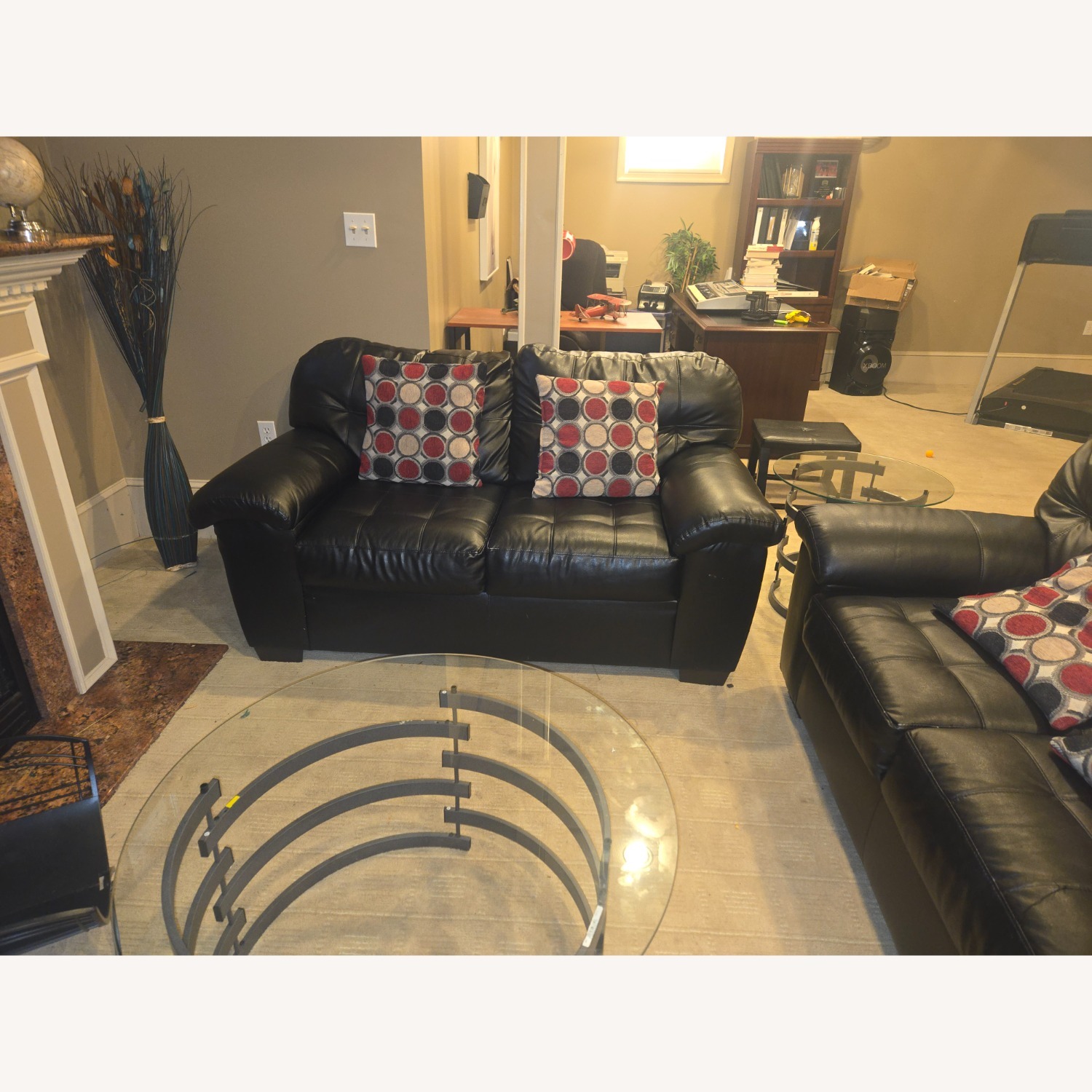 Black 2 Seater Sofa - image-1