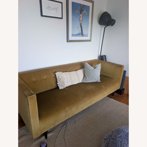 Used Room & Board Yellow Velvet 2 Seater Sofa for sale on AptDeco