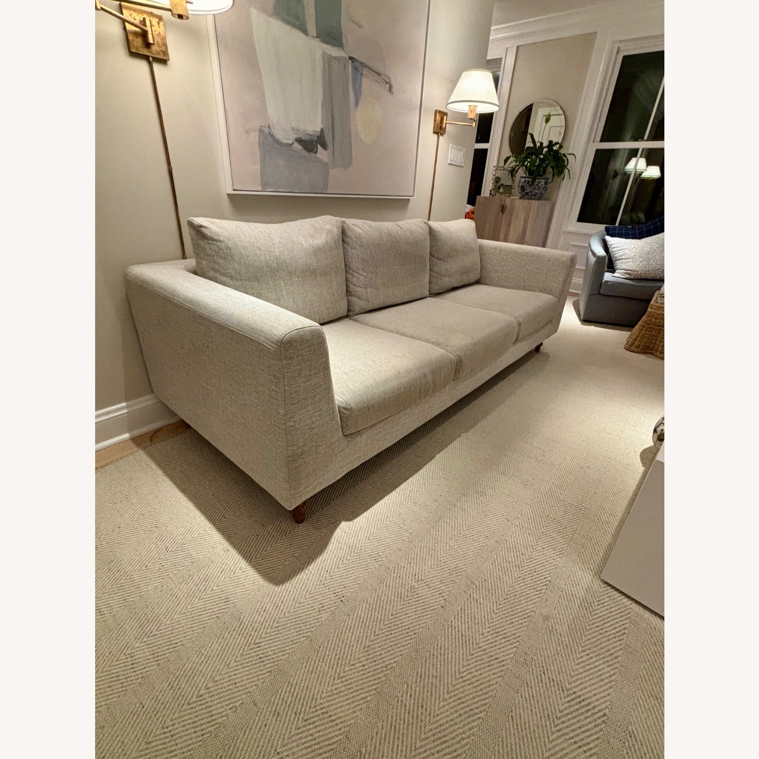 Interior Define Natural Fabric 3+ Seater Sofa - image-3