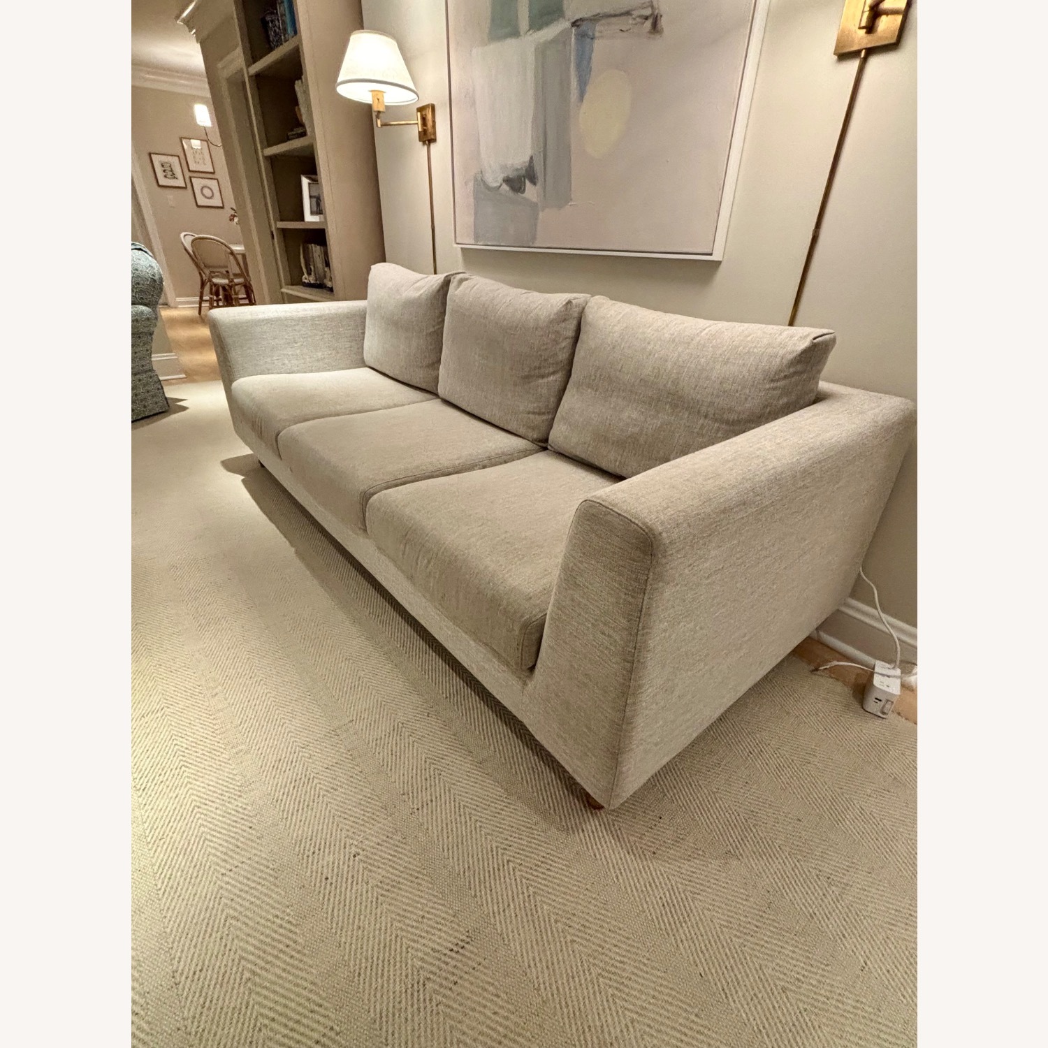 Interior Define Natural Fabric 3+ Seater Sofa - image-4