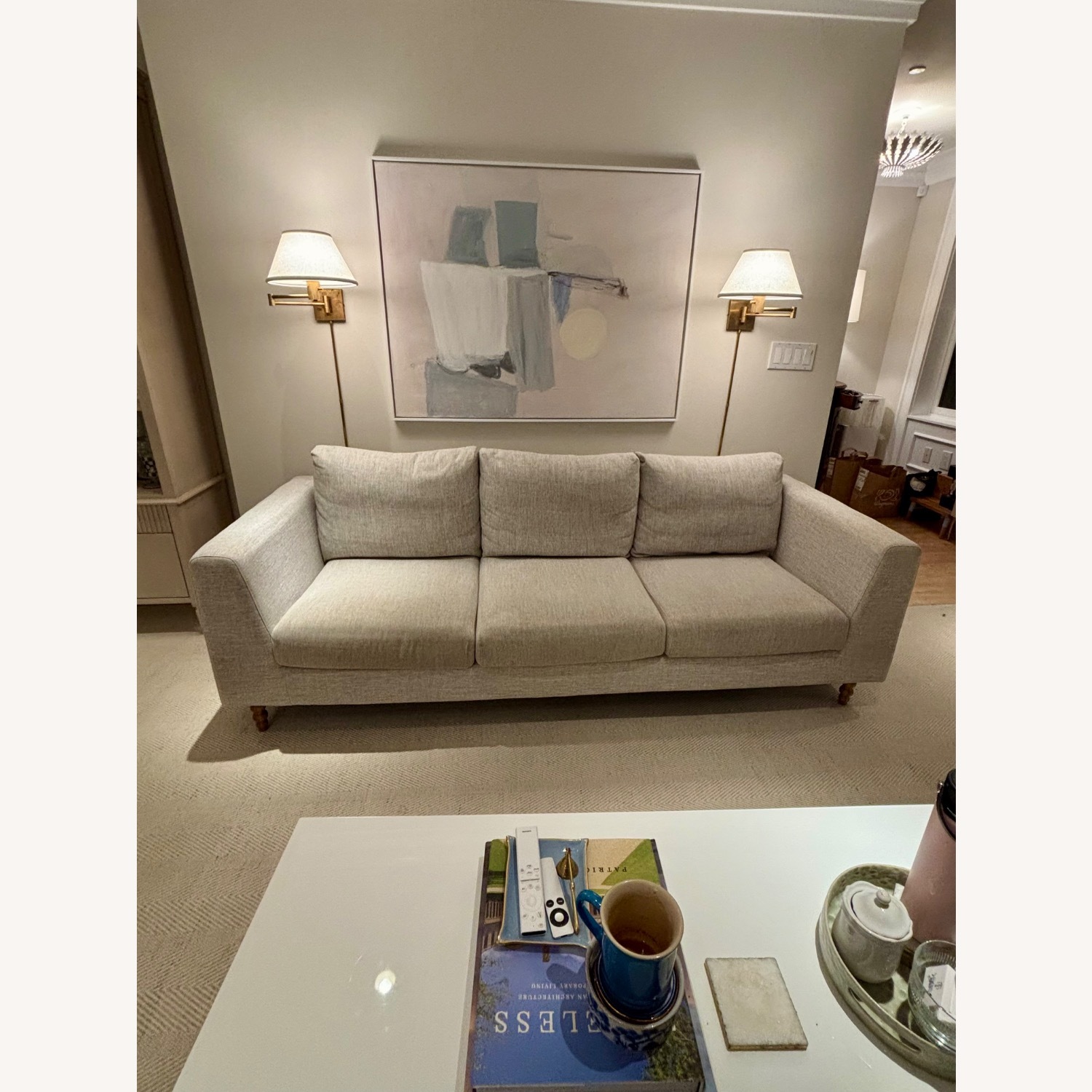 Interior Define Natural Fabric 3+ Seater Sofa - image-1