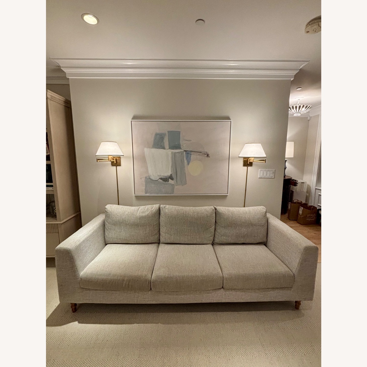 Interior Define Natural Fabric 3+ Seater Sofa - image-5