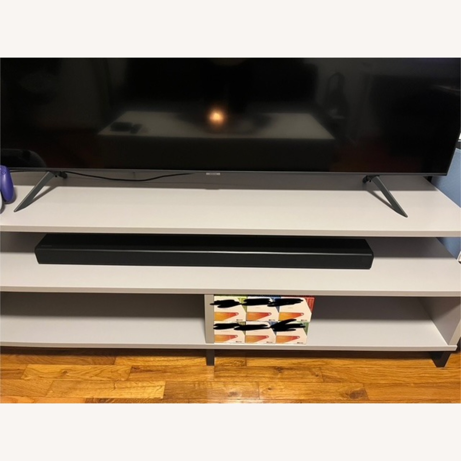 Wayfair Light Gray Wood Media Storage - image-2