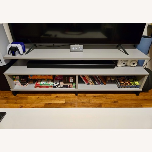 Used Wayfair Light Gray Wood Media Storage for sale on AptDeco