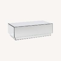 West Elm Geo Silver Mirrored Glass Coffee Table