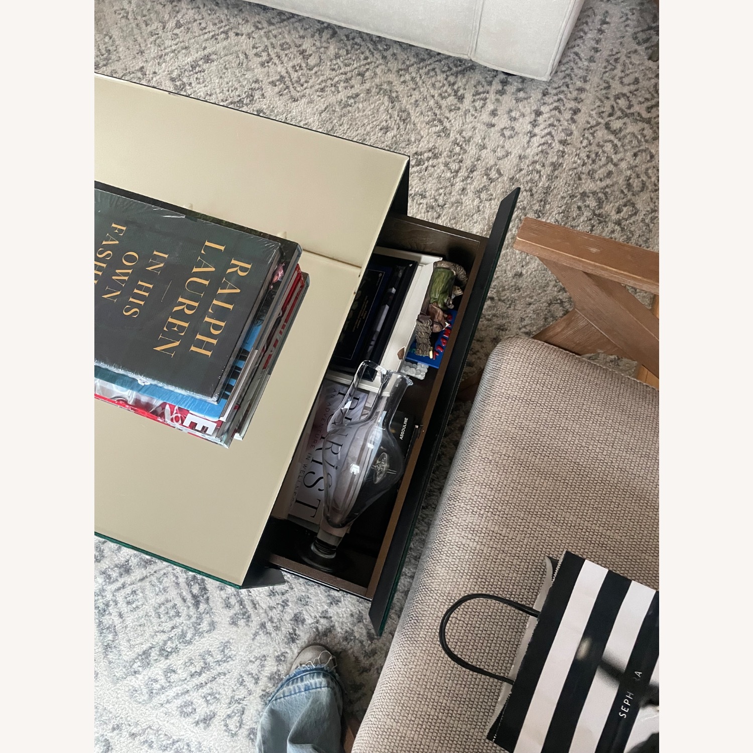 West Elm Geo Silver Mirrored Glass Coffee Table - image-4