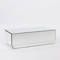 West Elm Geo Silver Mirrored Glass Coffee Table