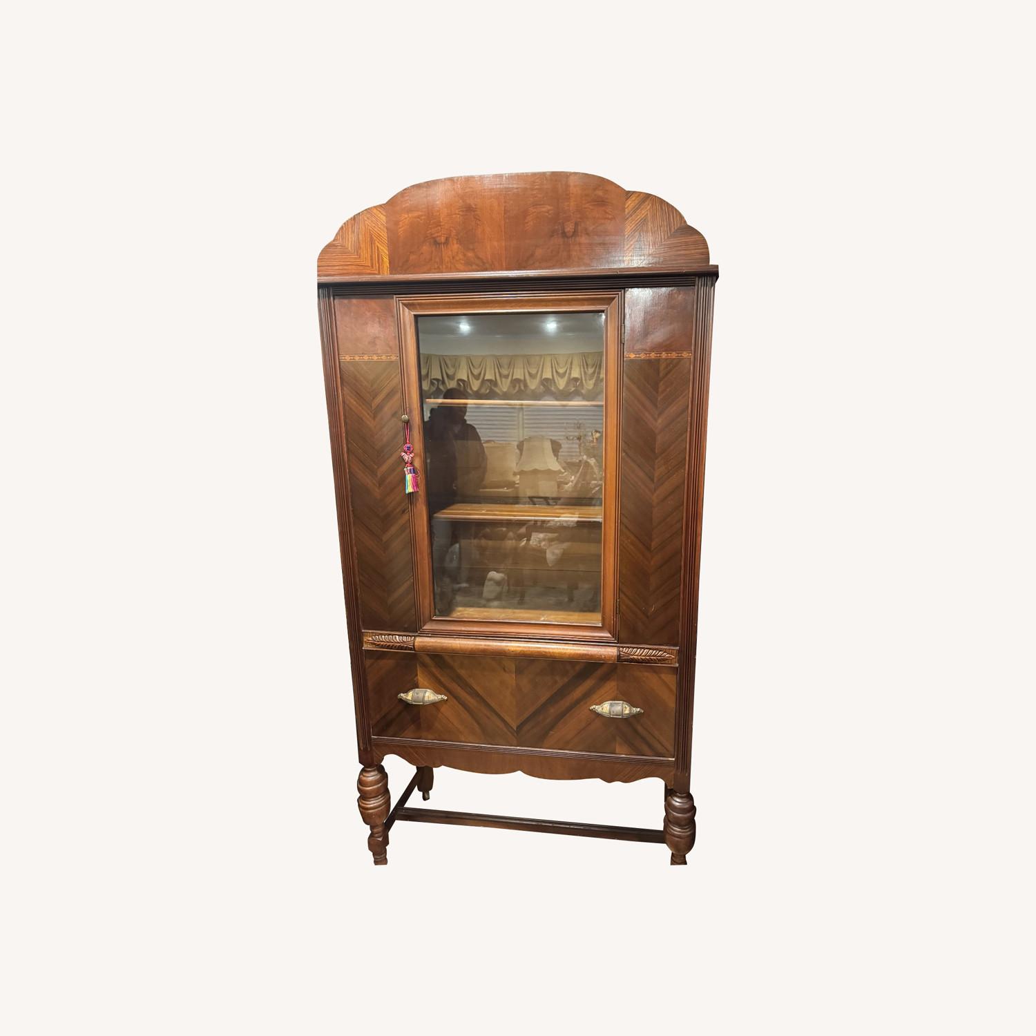 Dark Brown Wood Wall Unit - image-0