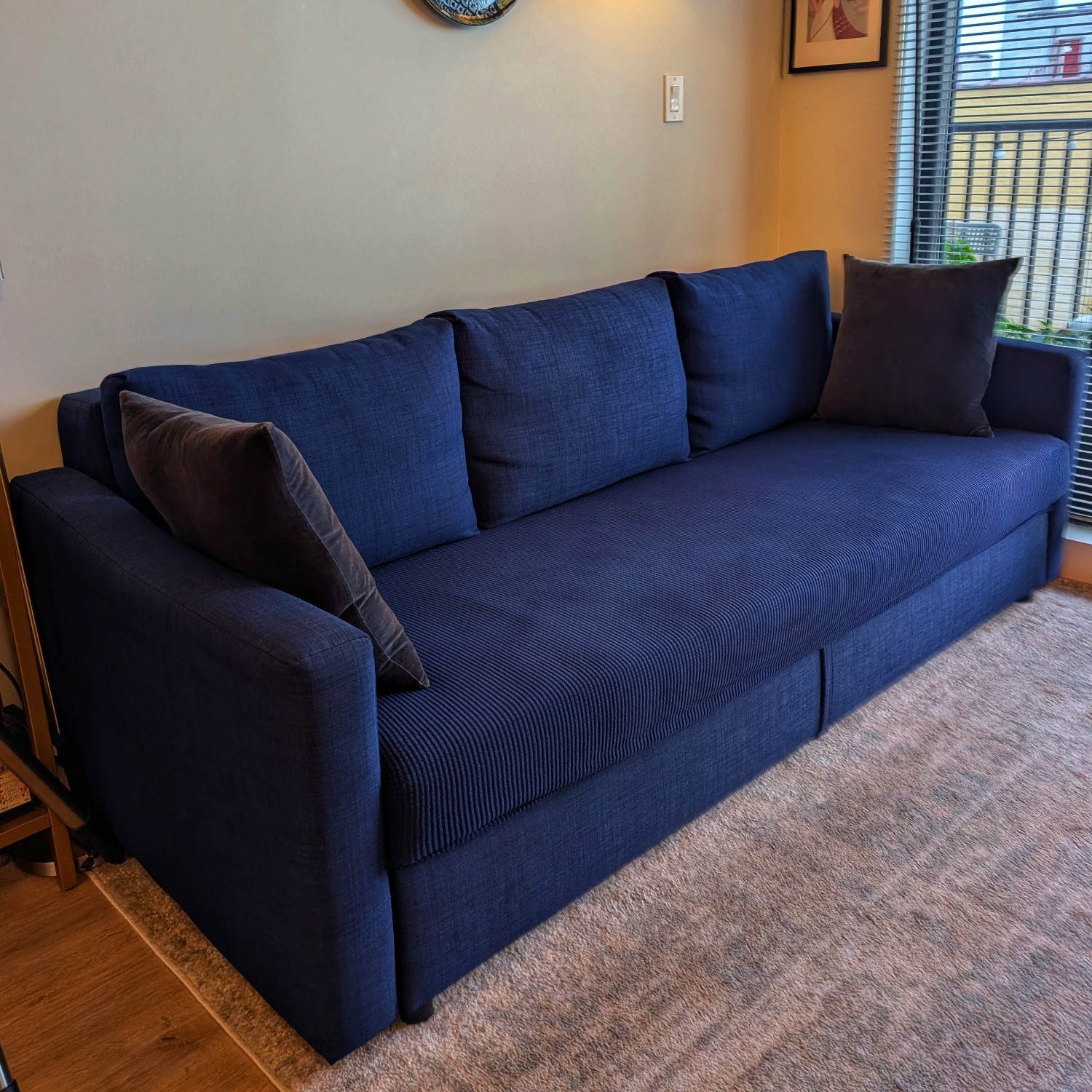 IKEA Friheten Blue Fabric 3+ Seater Sofa - image-1