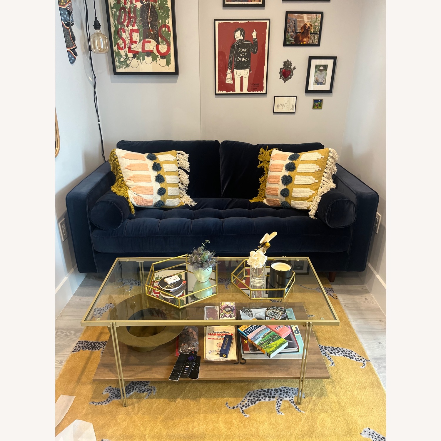 Article Sven Blue Velvet Loveseat - image-2