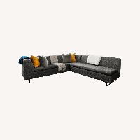 Blu Dot Dark Gray Fabric 2 Piece Sectional