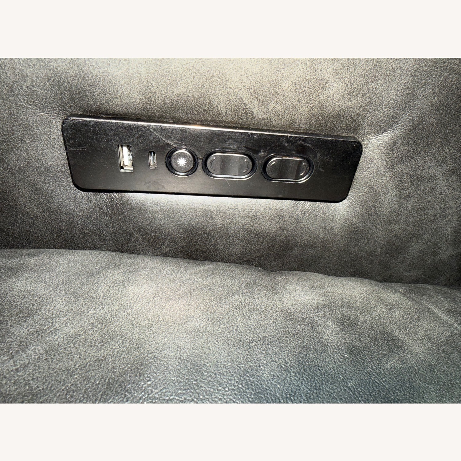 Broyhill Furniture Dark Gray Leather Loveseat - image-3