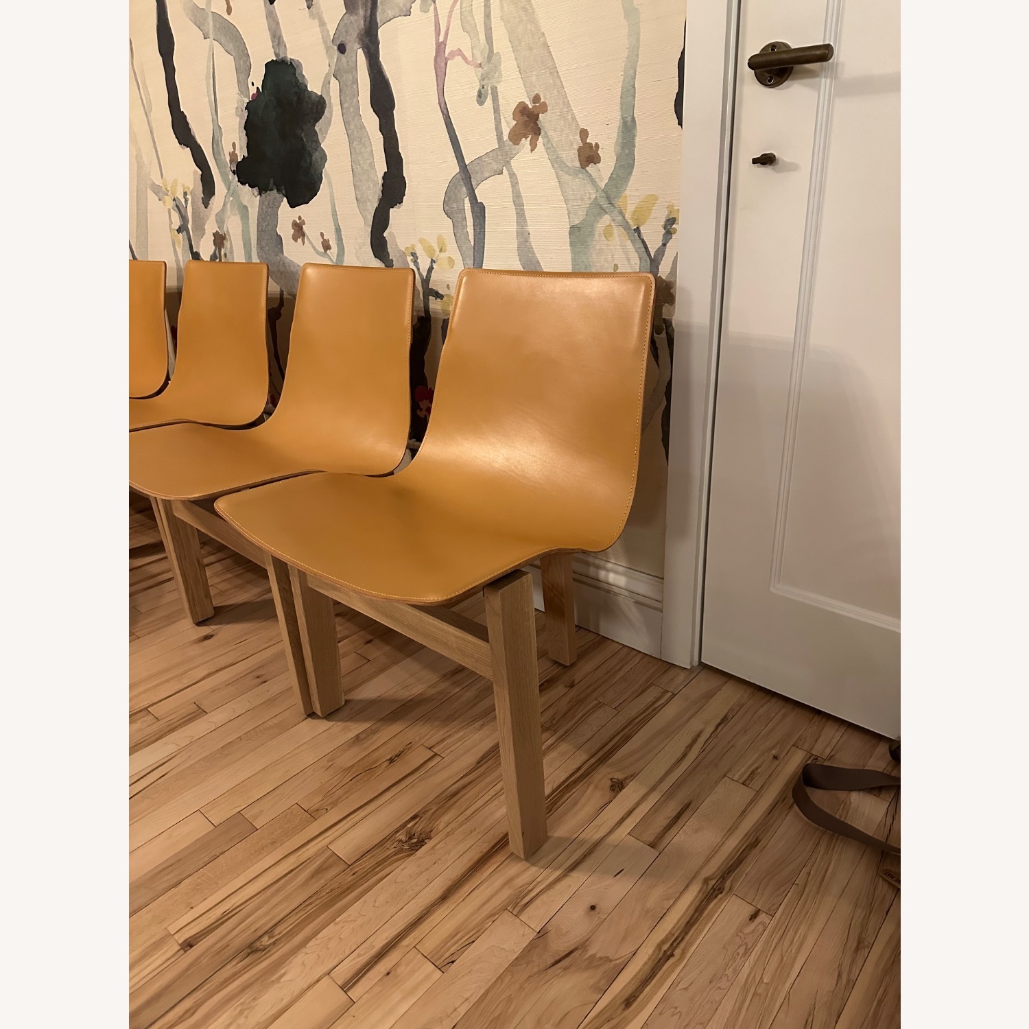 Angelo Mangiarotti Natural Leather Dining Chairs - image-4