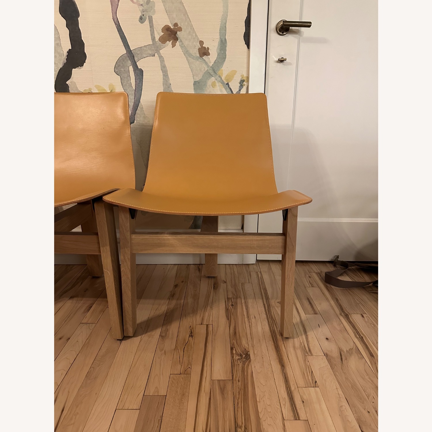 Angelo Mangiarotti Natural Leather Dining Chairs - image-5