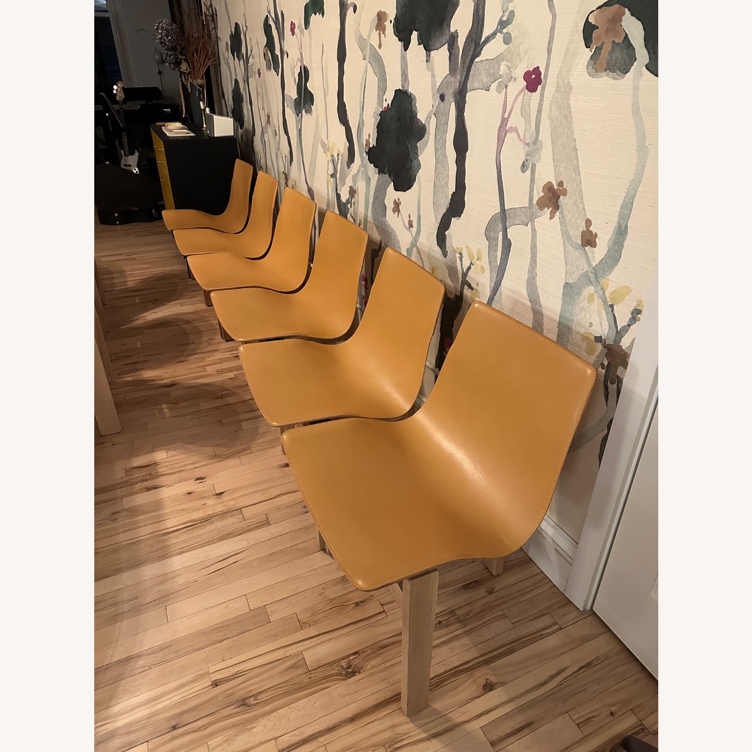 Angelo Mangiarotti Natural Leather Dining Chairs - image-1