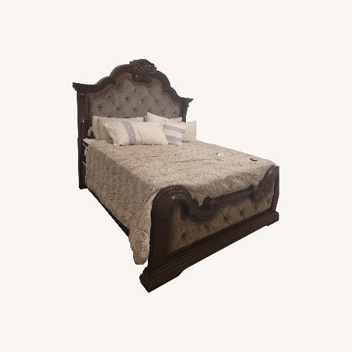 Used Ashley Furniture Maylee Dark Brown Wood King Bed for sale on AptDeco