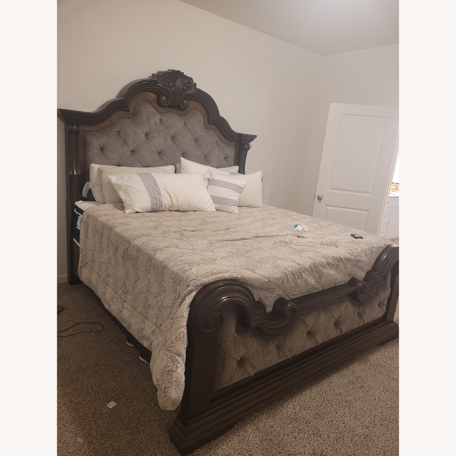 Ashley Furniture Maylee Dark Brown Wood King Bed - image-2